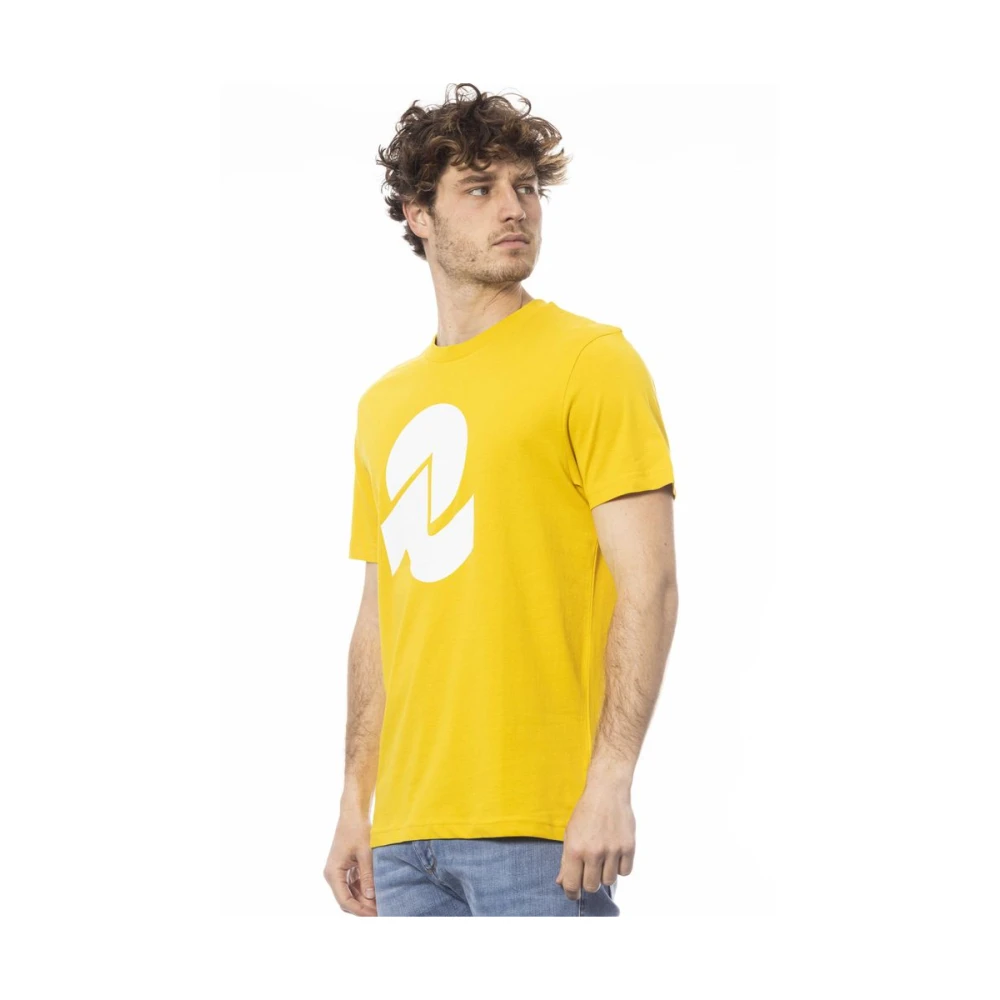 Invicta Geel Katoen Logo Print T-Shirt Yellow Heren