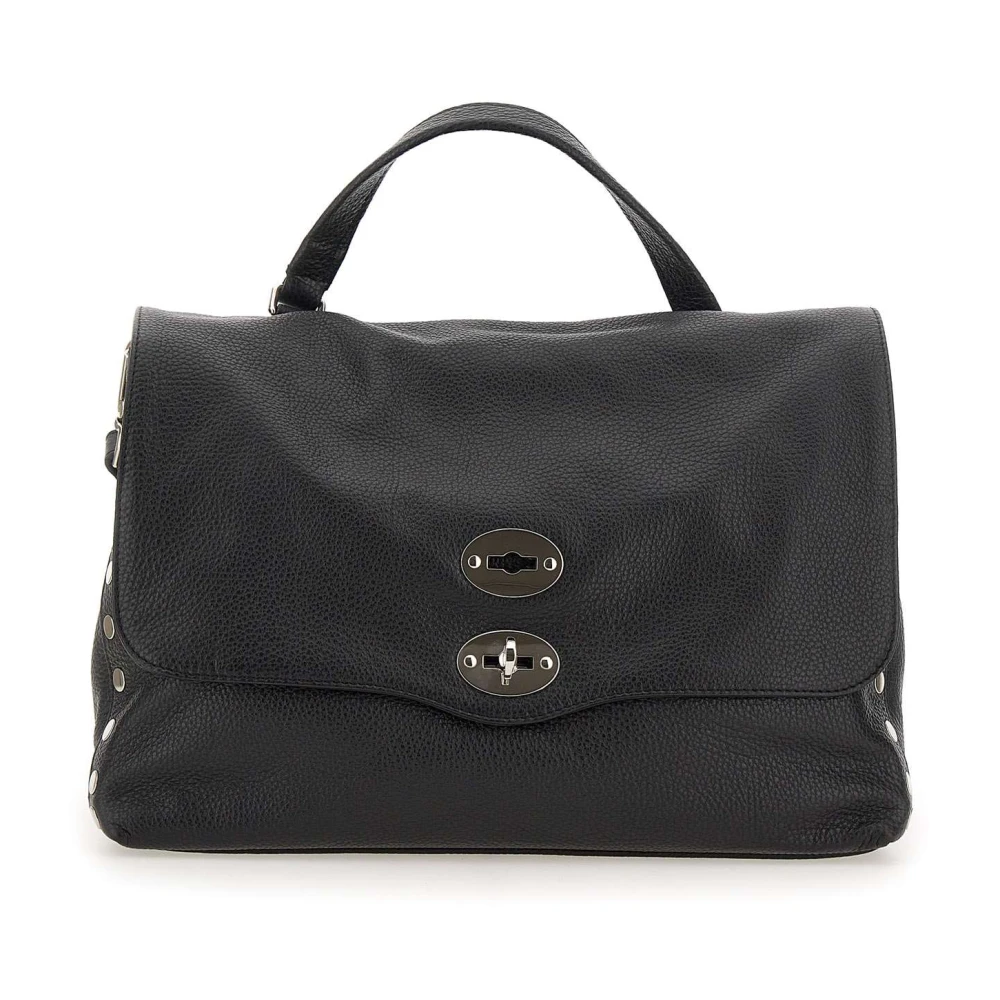 Zanellato Zwarte Leren Handtas Black Dames