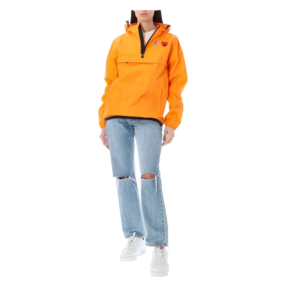 Comme des Garçons K-Way Full Zip Hoodie Orange Dames