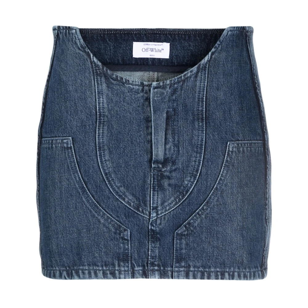 Off White , Denim Skirts, Female, Blue, S, Denim Skirt - Image 4