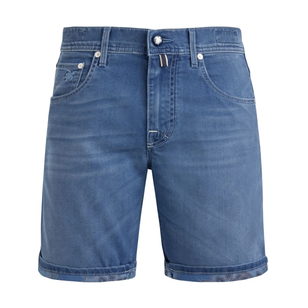 Vilebrequin Tropische Schildpadden Denim Bermuda Shorts Blue Heren