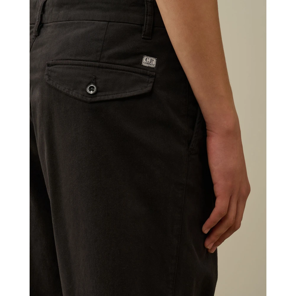 C.P. Company Zwarte losse pasvorm stretch chino Black Heren
