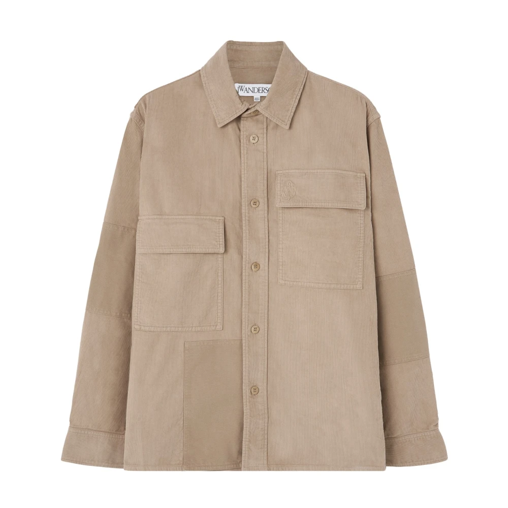 JW Anderson Wit Patchwork Overshirt Beige Heren