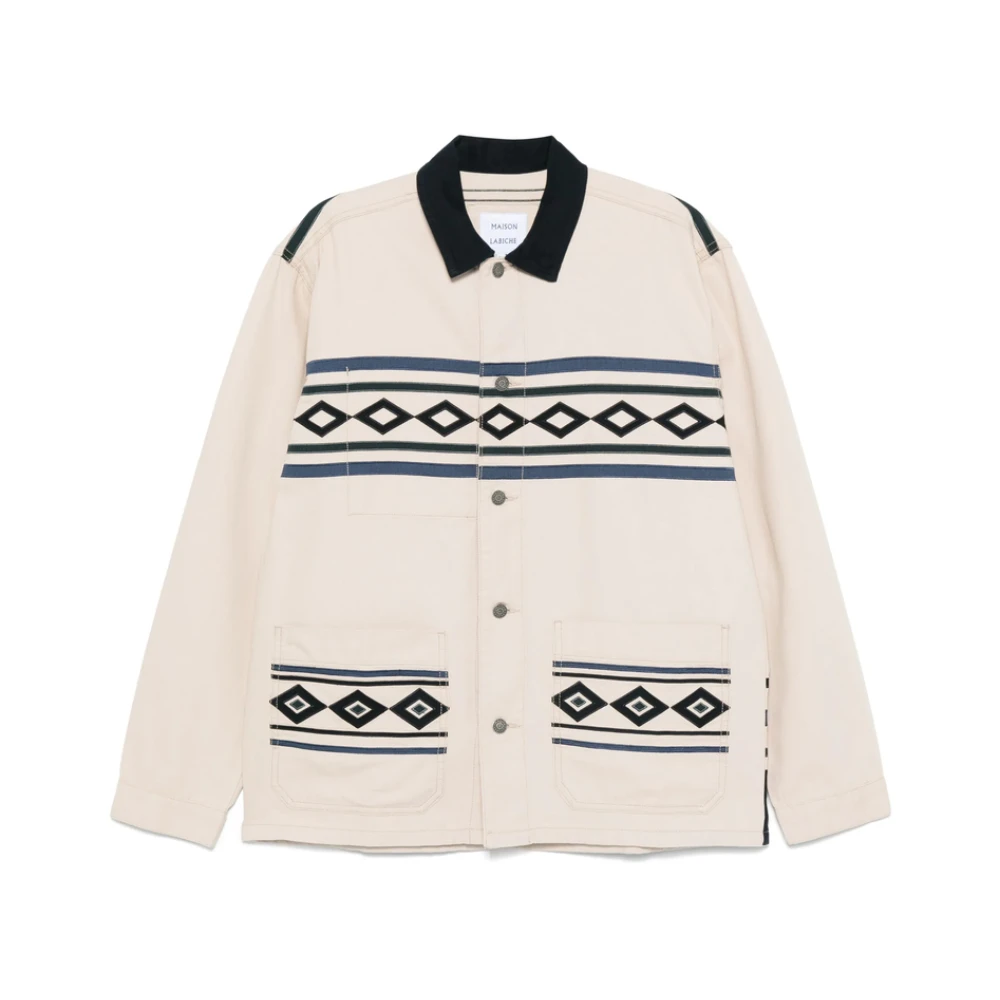 Maison Labiche Beige knoopsluiting buitenkleding met zakken Beige Heren