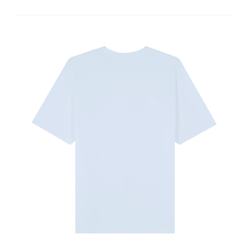 Maison Kitsuné Fox Head Patch Katoenen T-Shirt Blue Heren