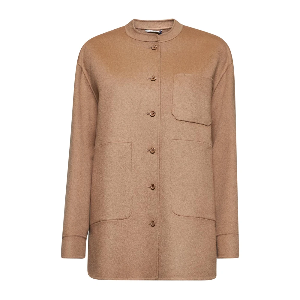 Max Mara Bruine Asymmetrische Ribjas Brown Dames