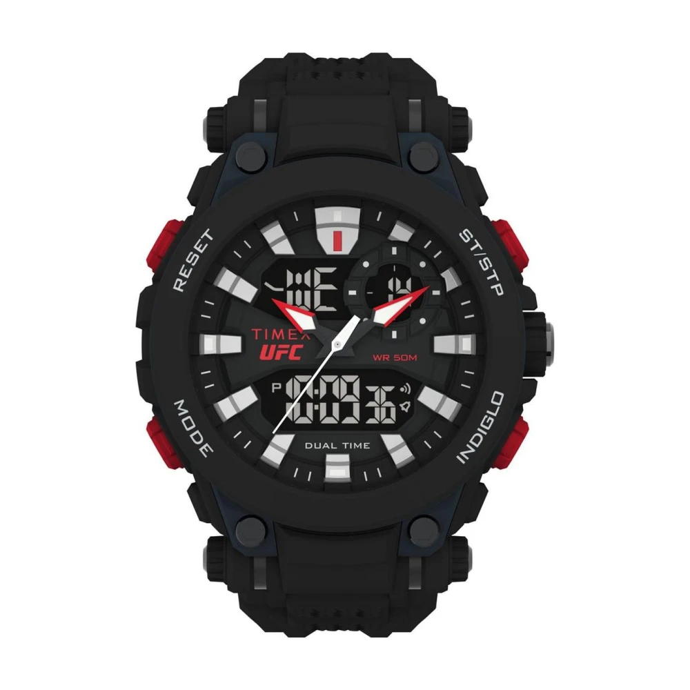 Timex Men's Black Rubber Digital Watch With Chronograph Function