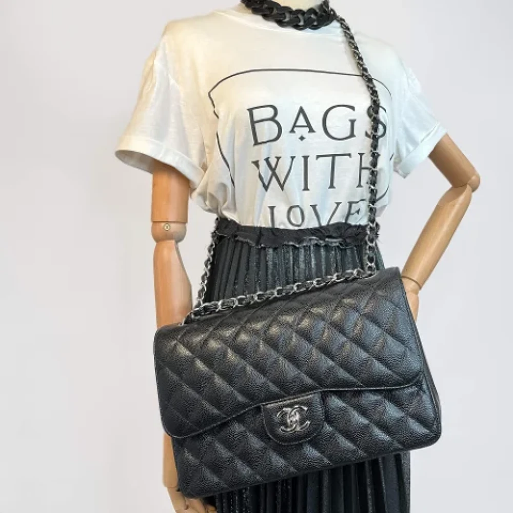 Chanel Vintage Pre-owned Leather handbags Black Dames