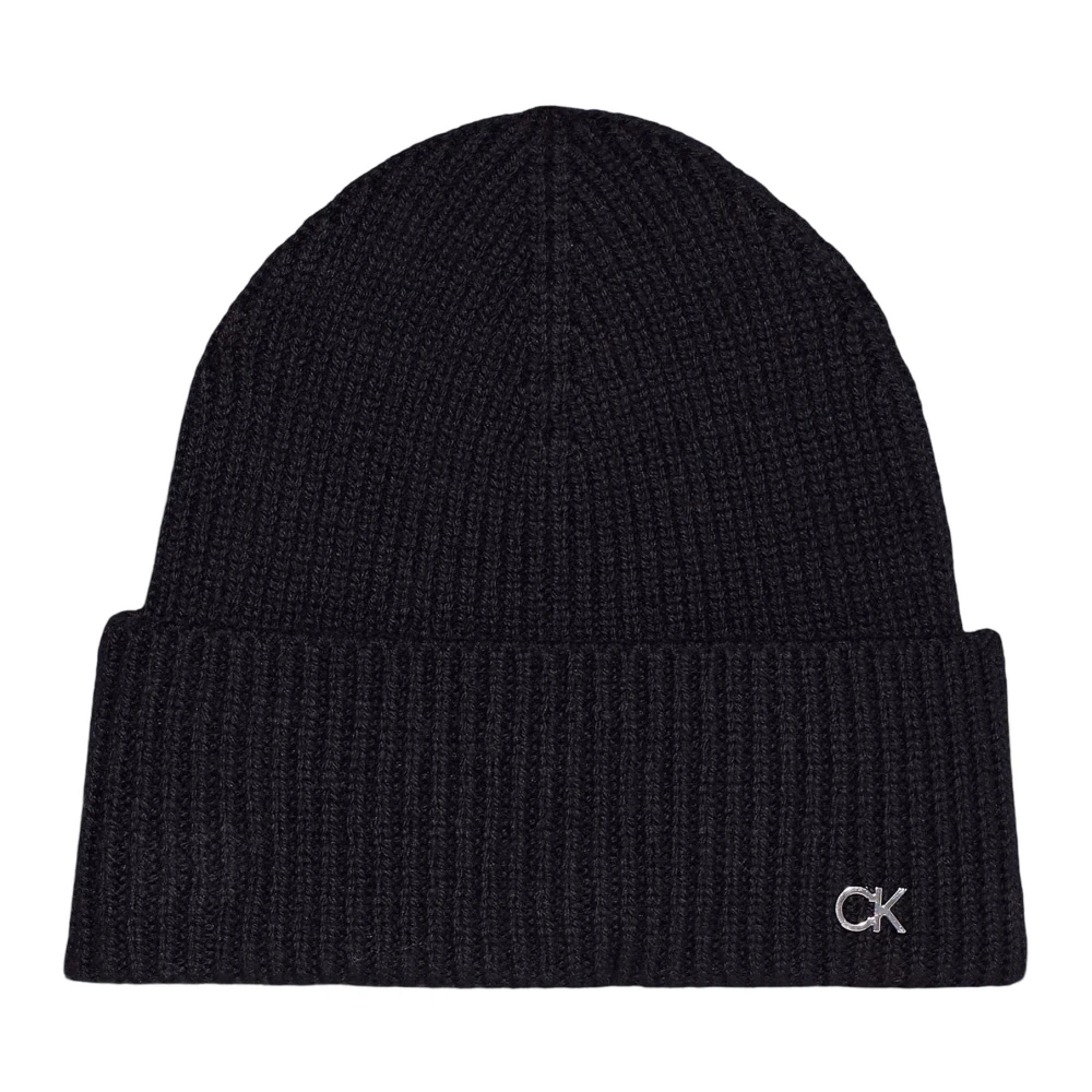 Calvin Klein Mjuk Ull Cashmere Stickad Mössa Black, Dam