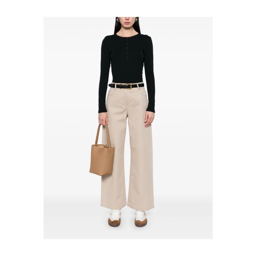 Max Mara Beige Broek Elegant Katoenmix Beige Dames