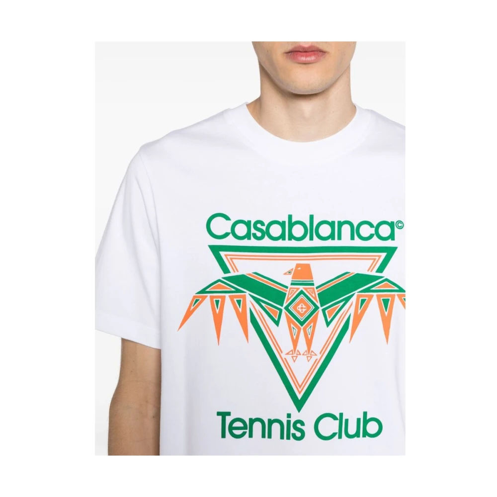 Casablanca Biologisch katoenen T-shirt met speels adelaarsprint White Heren