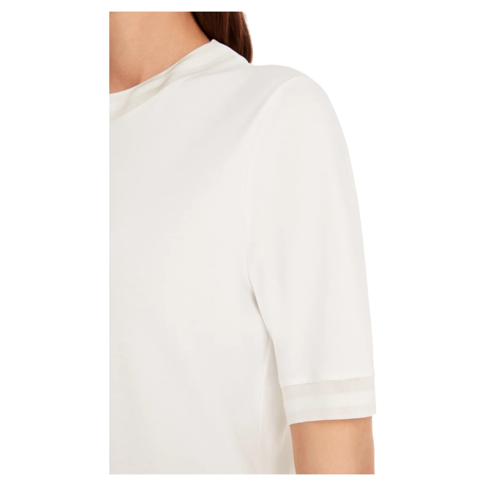 Marc Cain Gestreept katoenen T-shirt White Dames