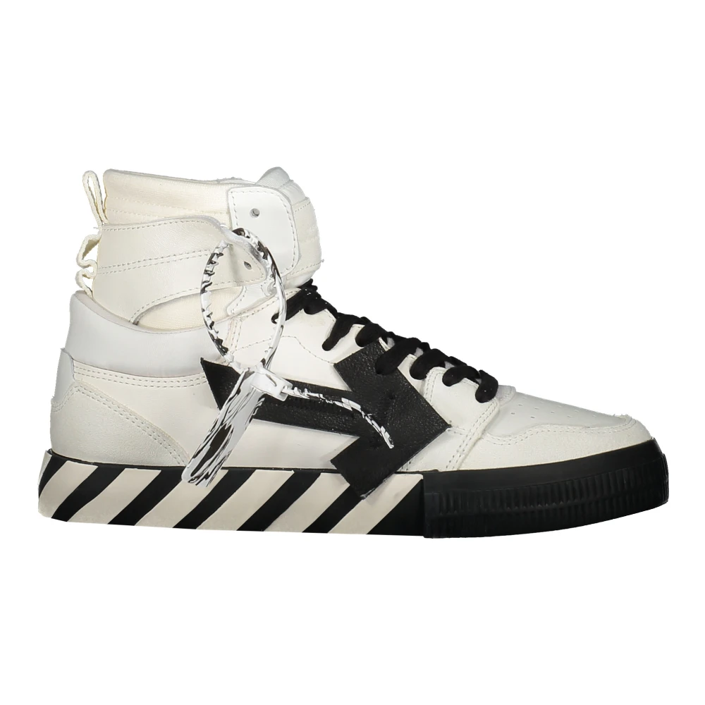 Off High-top Vulcanized Sneakers met Diagonaal Geplaatste Banden Heren Schoenen Wit