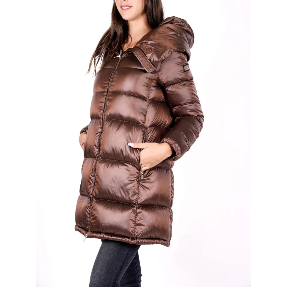 YES ZEE Bruine Pufferjas voor vrouwen Brown Dames