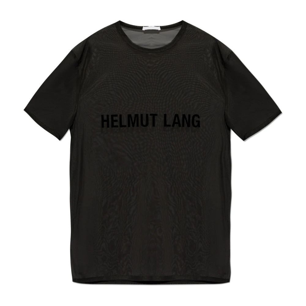 Helmut Lang Transparante T-shirt met Logo Black Heren