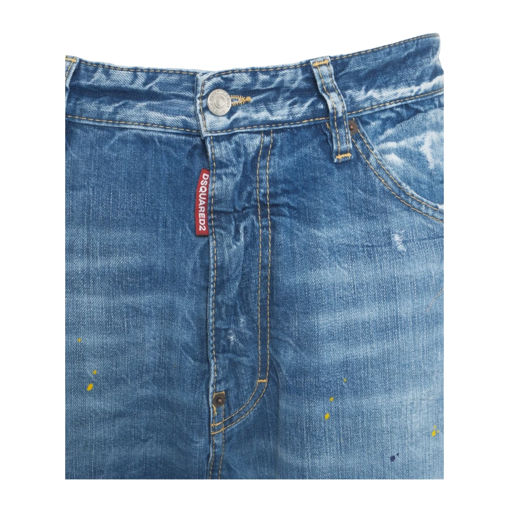 Dsquared2 Blauwe Distressed Loose Fit Jeans Blue Heren