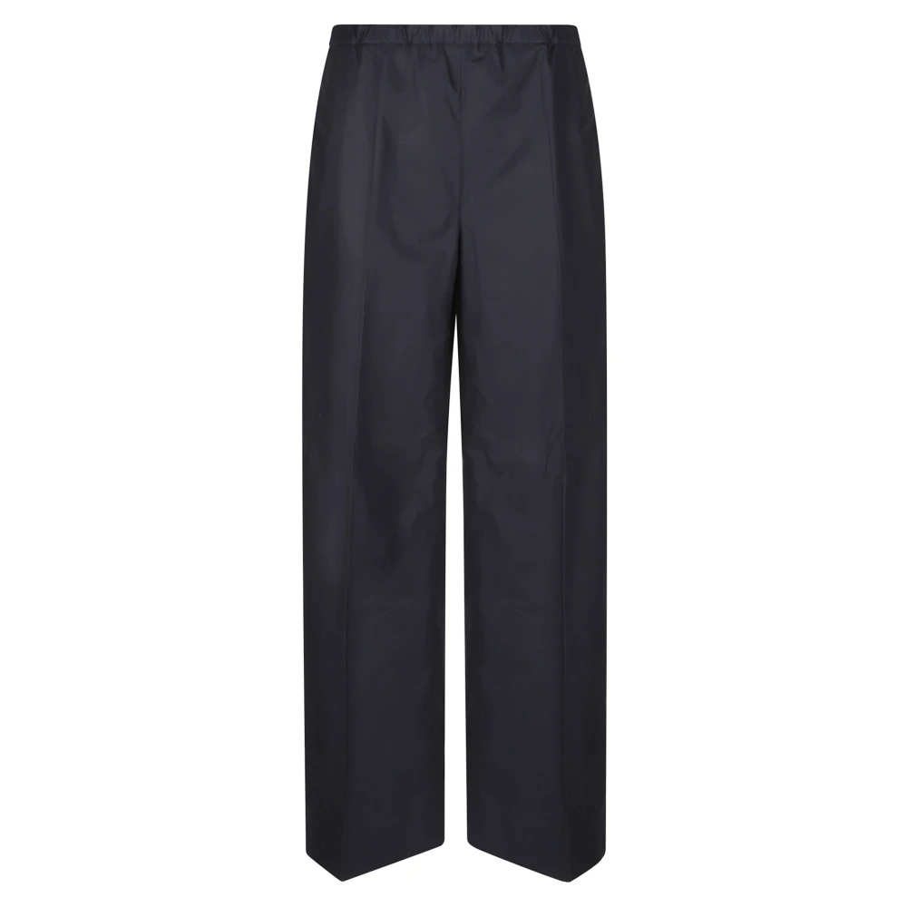 Moncler Women's Blue Wide Trousers, S, Wide Cotton Trousers