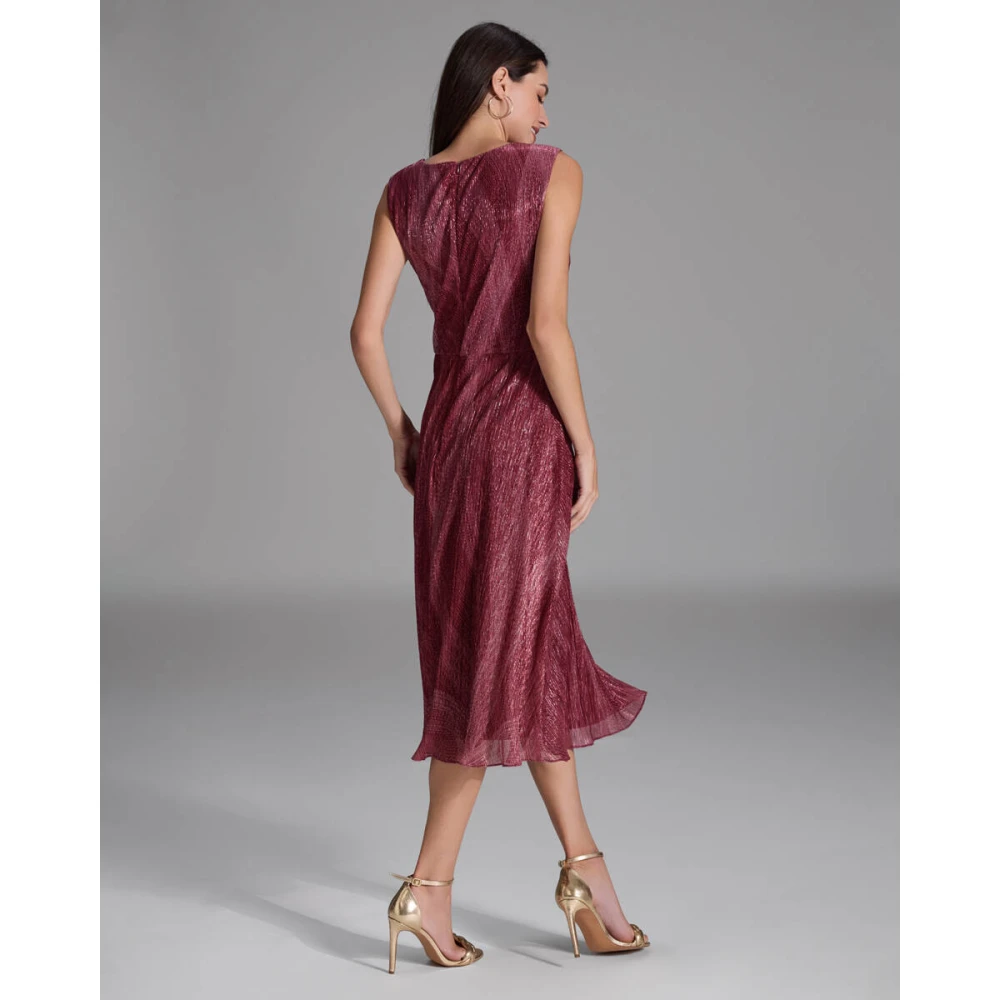 Swing Geplooid jurkje met metallic draden Red Dames