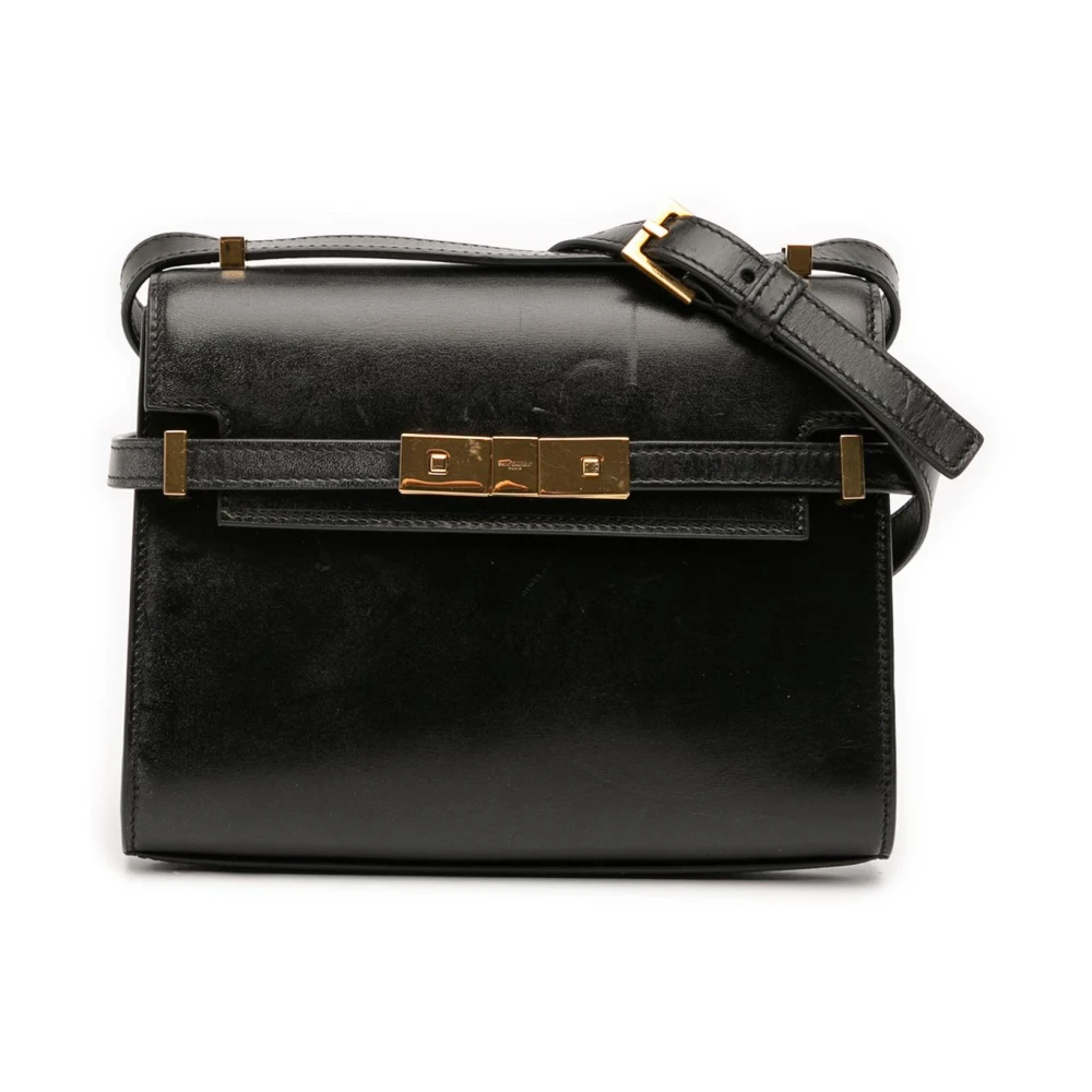 Saint Laurent Vintage Women's Black Pre-Owned Adjustable Flap Bag