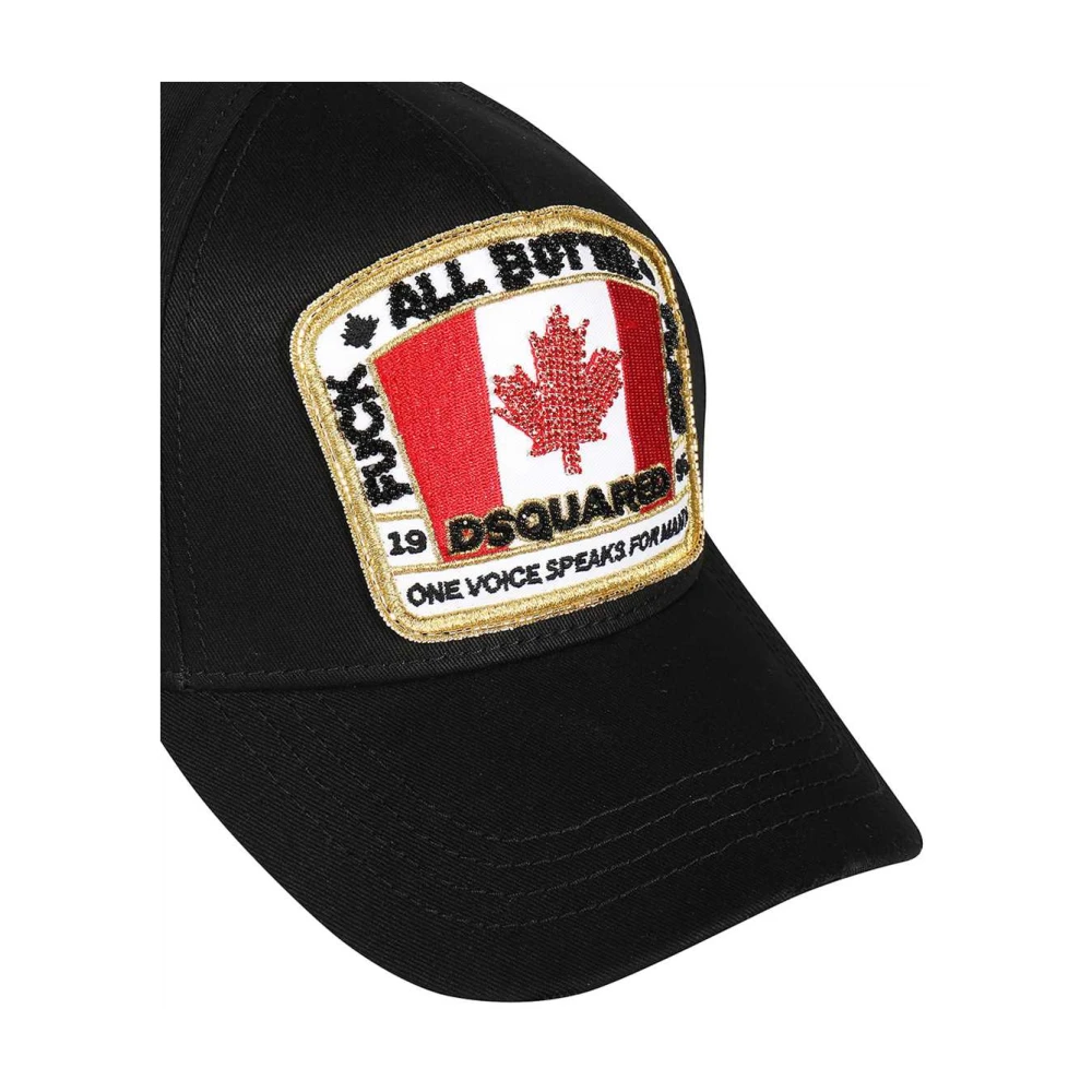 Dsquared2 Geborduurde Logo Baseball Cap Black Dames