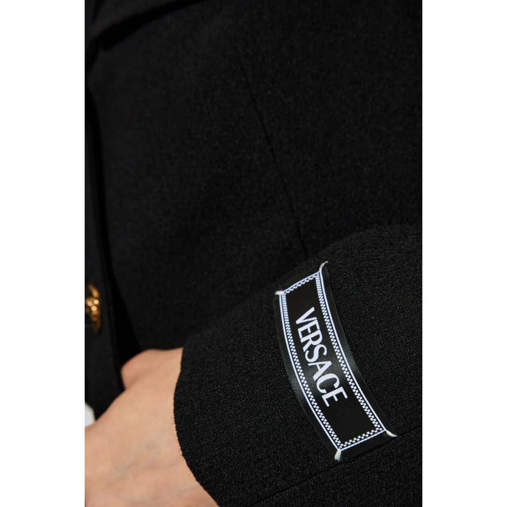 Versace Korte wollen jas Black Dames