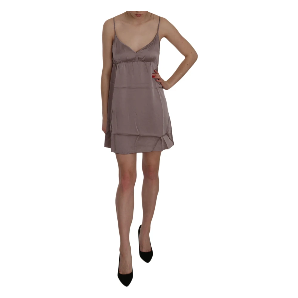 Pink Memories Zijden A-lijn Mini Jurk in Lila Purple Dames