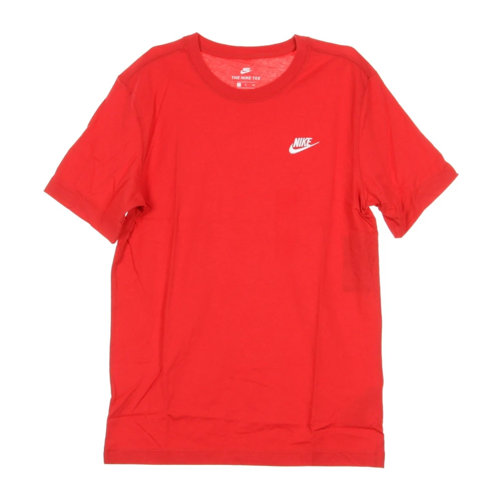 Nike Club Tee University Red White T-Shirt Red Heren