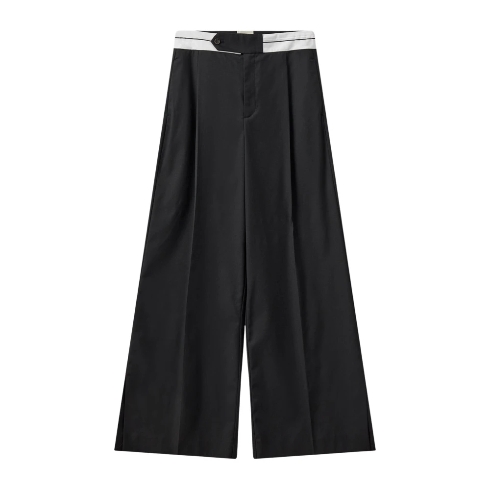 The Garment Black Wide Pleated Trousers - Female - Wide Trousers - S - Trousers
