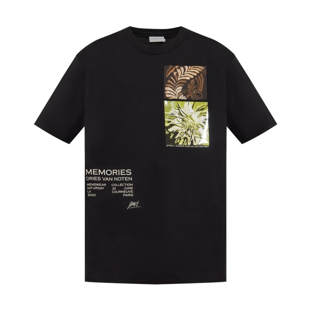 Dries Van Noten Grafische Print Zwarte T-shirts en Polos Black Heren