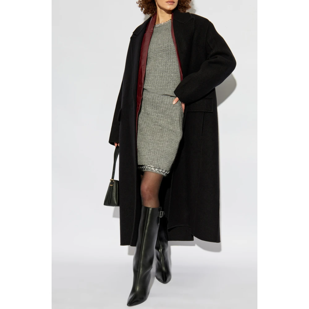 TORY BURCH Trui met wollen afwerking Gray Dames