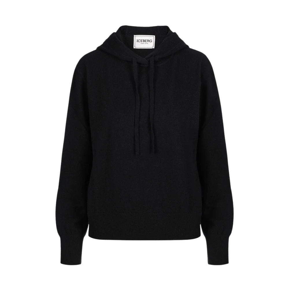 Iceberg Trui van tricot met capuchon Black Dames