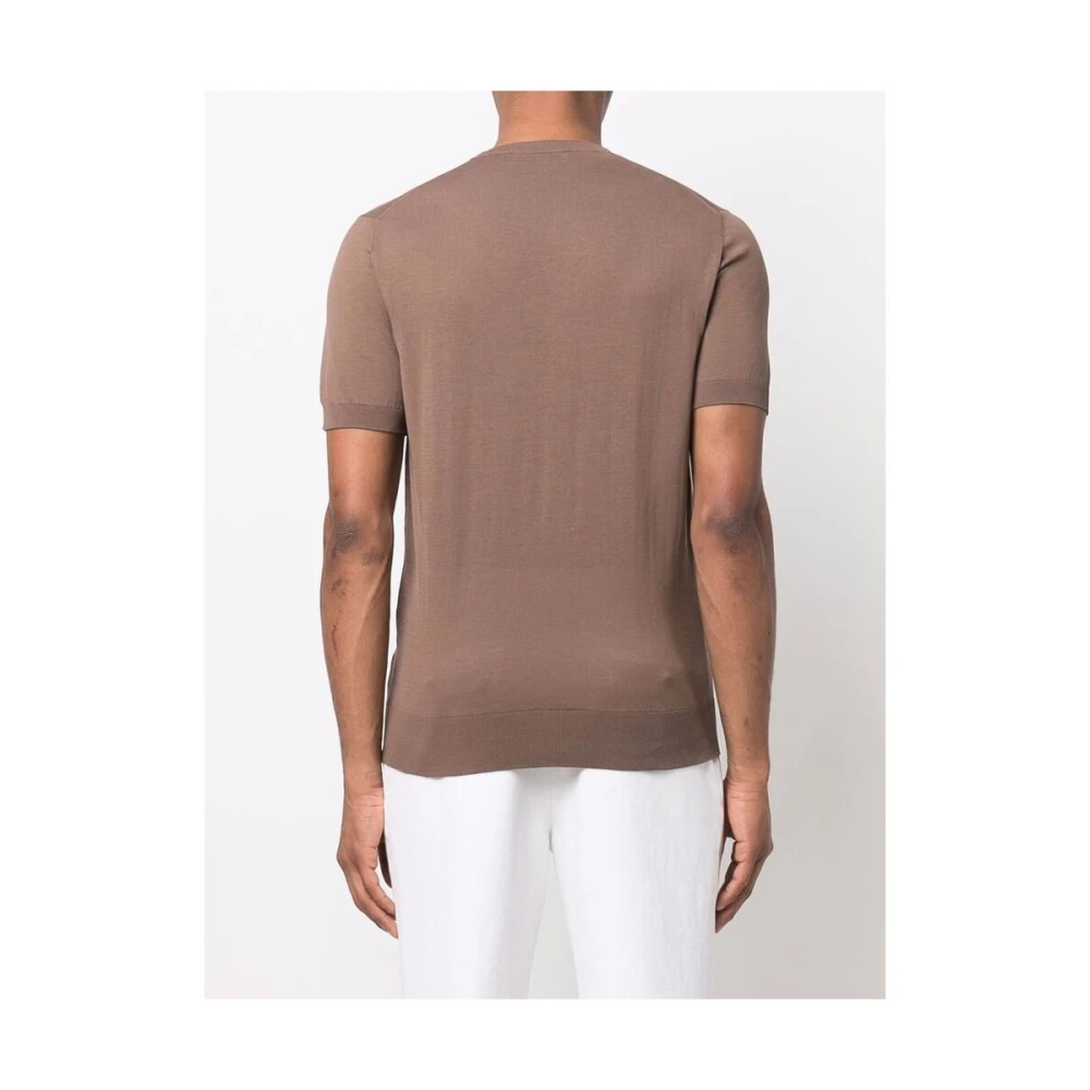 Mauro Ottaviani Bruine Katoenen Ronde Hals T-Shirt Brown Heren