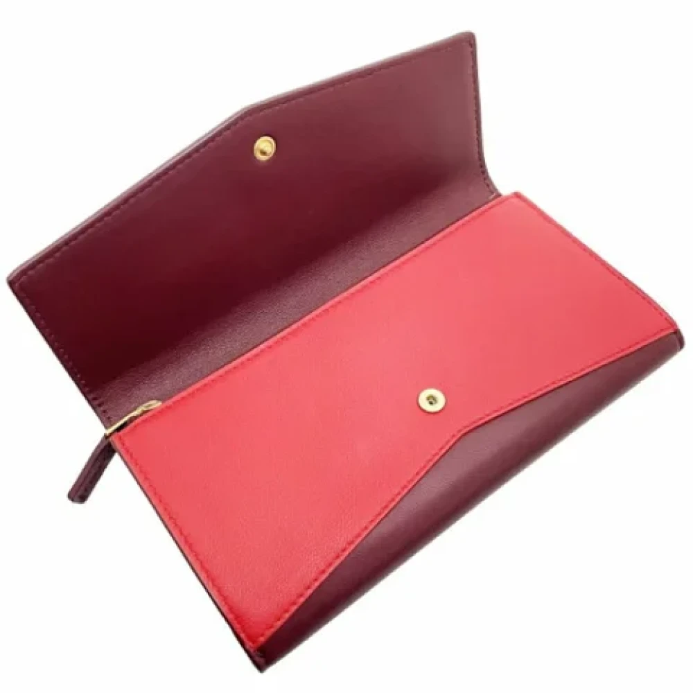 Bottega Veneta Vintage Pre-owned Leather wallets Red Dames