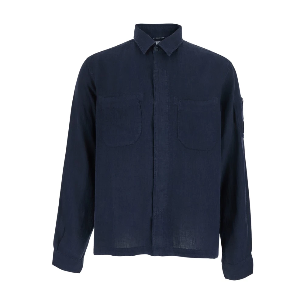 C.p. Company Men's Blue Shirt Lino - Casual Shirts - L - Shirts