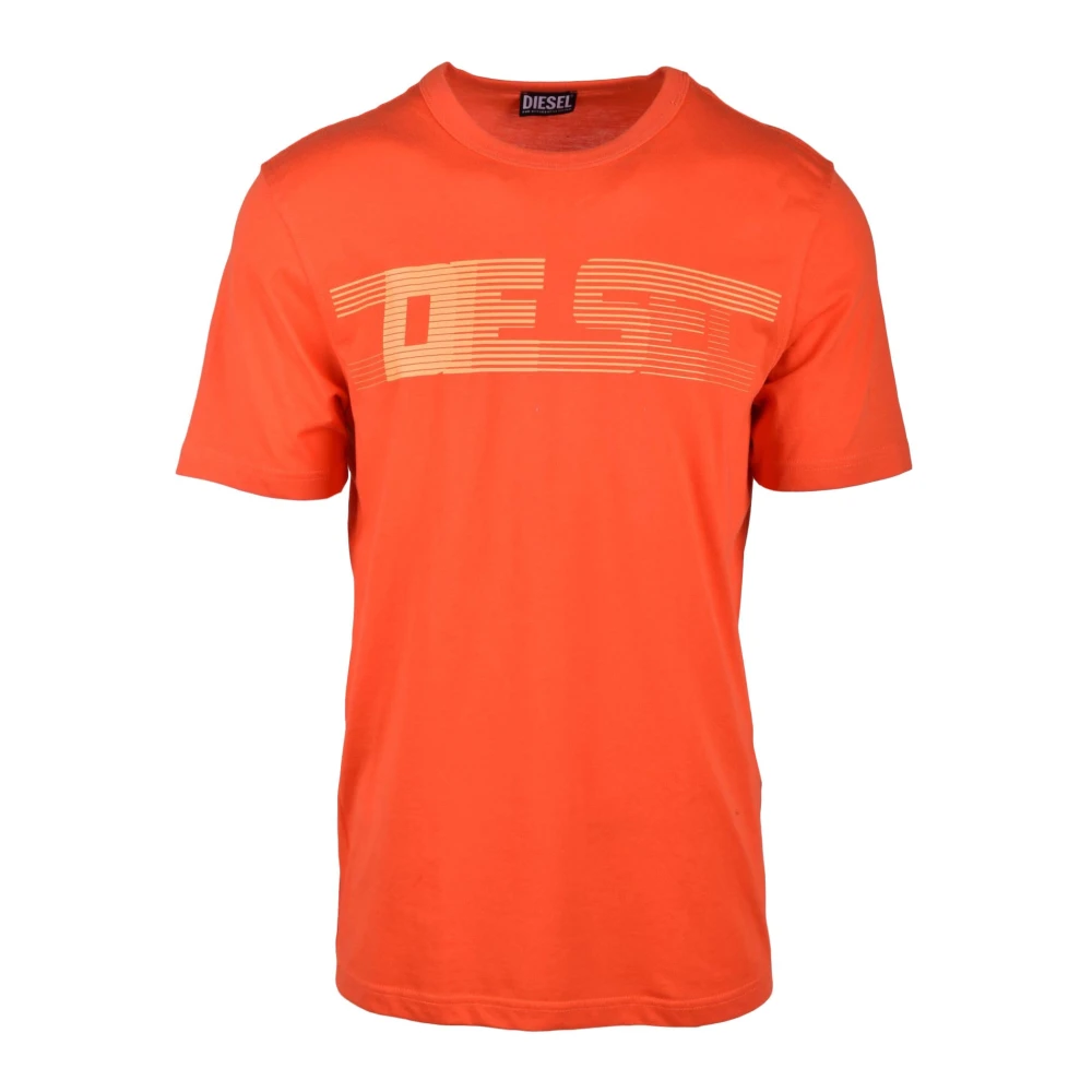 Diesel Casual Katoenmix T-shirt Orange Heren
