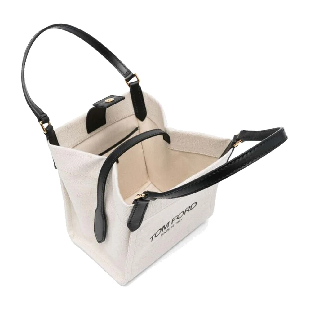 Tom Ford Amalfi Tote Tas met Leren Band Beige Dames