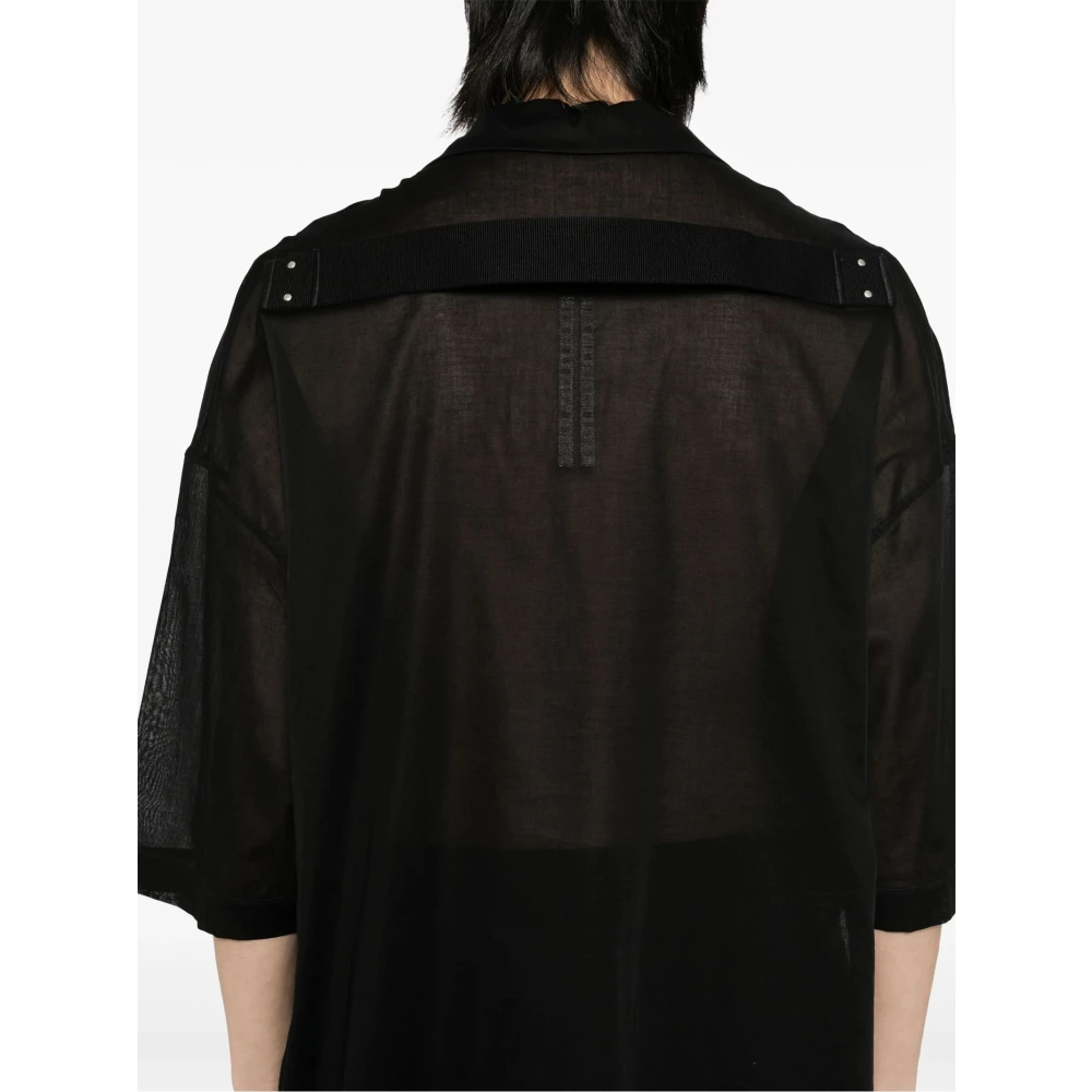 Rick Owens Zwarte Magnum Tommy Shirt Halftransparant Ontwerp Black Heren