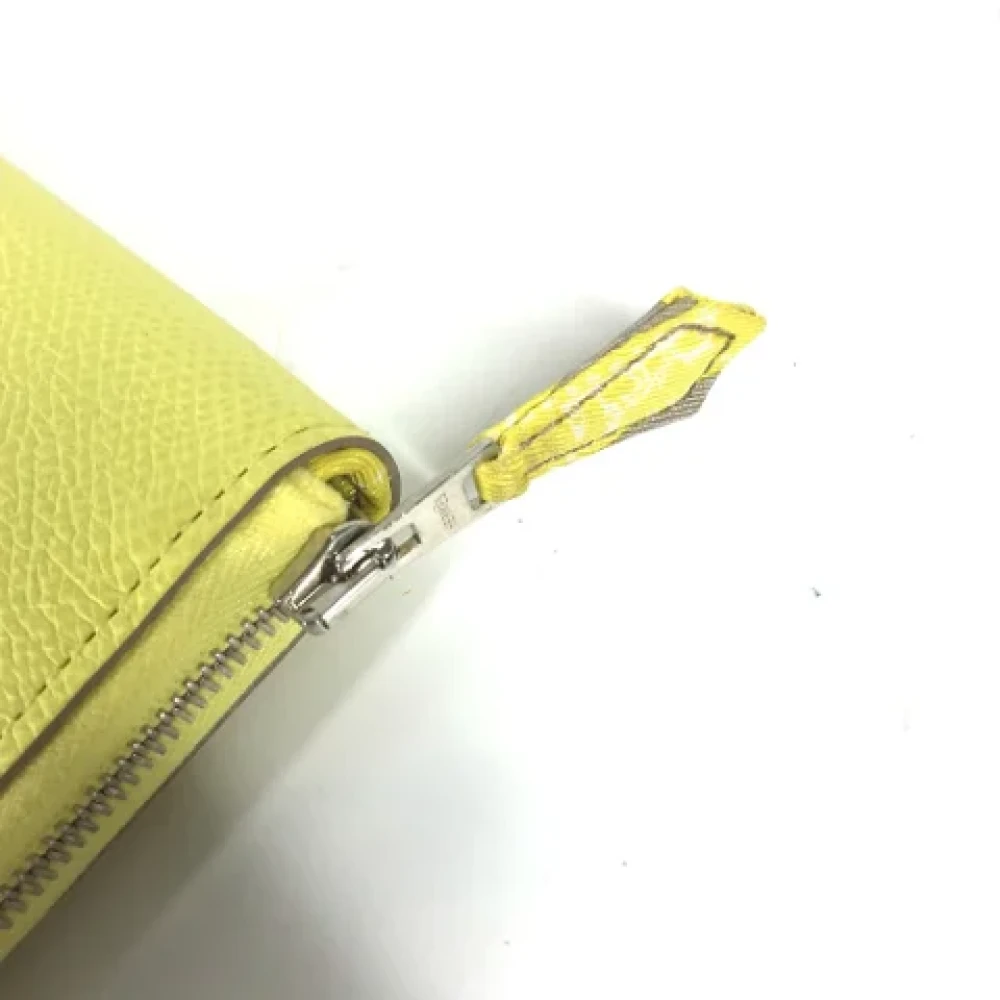 Hermès Vintage Pre-owned Leather wallets Yellow Dames