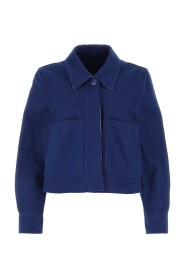 Elektryczna niebieska kurtka dżinsowa