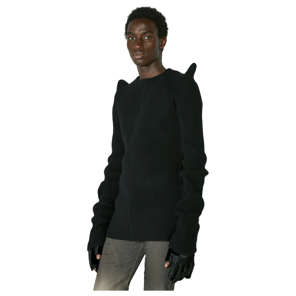 Rick Owens Panel Construction Knit Sweater Black Heren