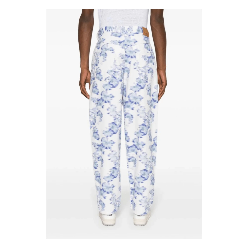 Isabel marant Blauwe Bloemen Hoge Taille Jeans Multicolor Heren