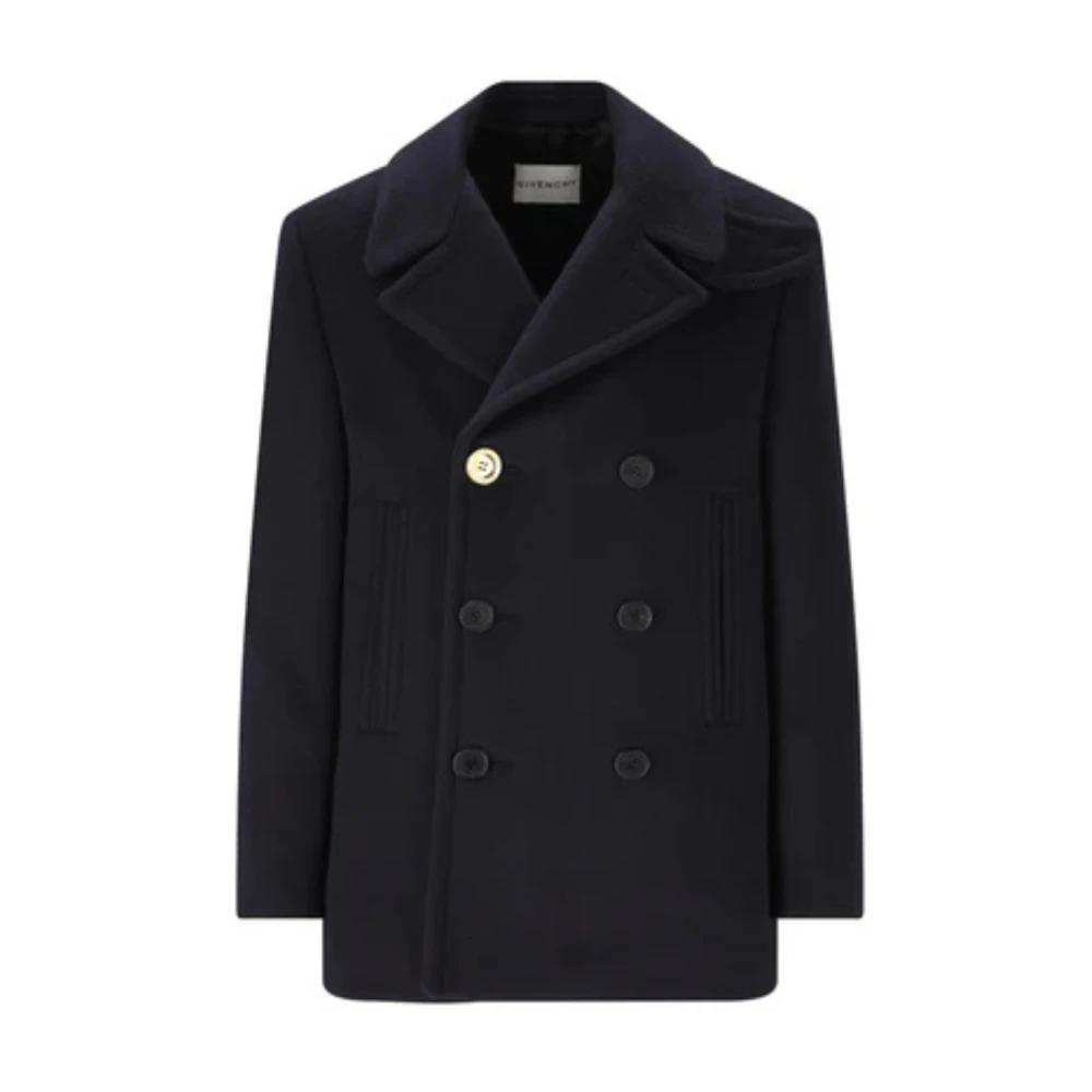 Givenchy Men's Blue Double-Breasted Coats, M, Double-Breasted Caban