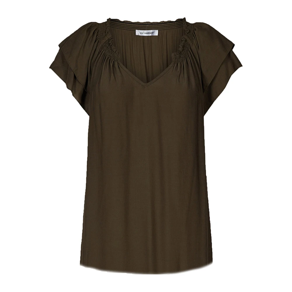 Co'Couture Sunrisecc Top Bluse 75683 39-Dark Army Brown Dames
