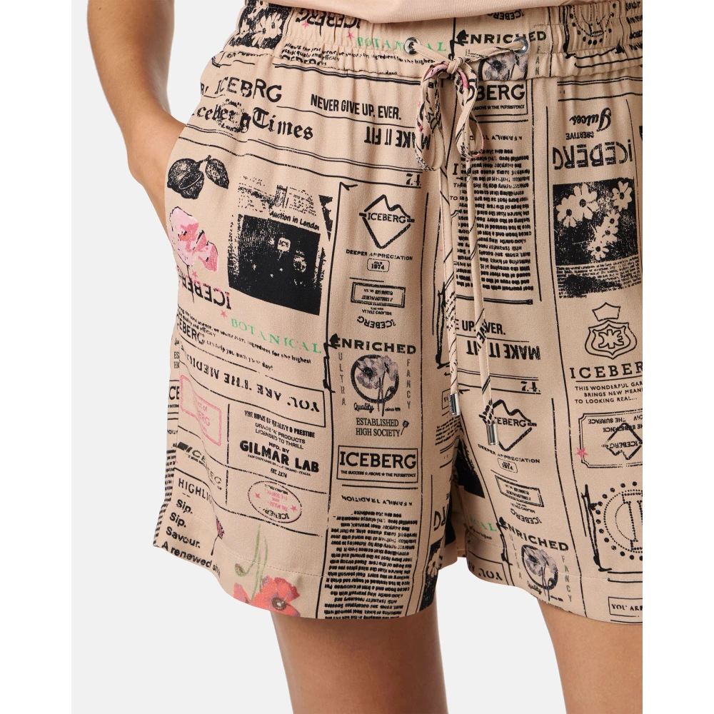 Iceberg Korte Bermuda shorts in dubbele georgette van RCS-gecertificeerde viscose Multicolor Dames