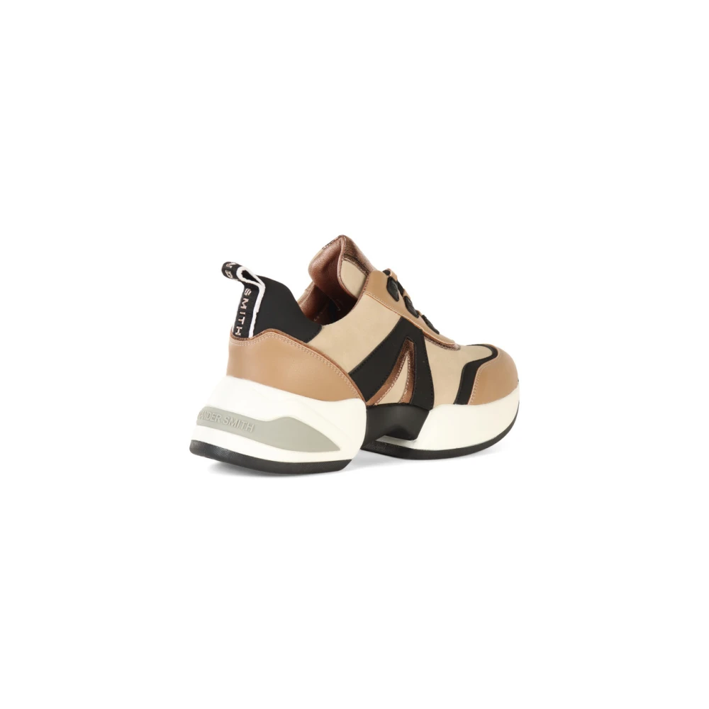 Alexander Smith Chunky Marble Sneakers met Gelamineerde Inzetstukken Beige Dames