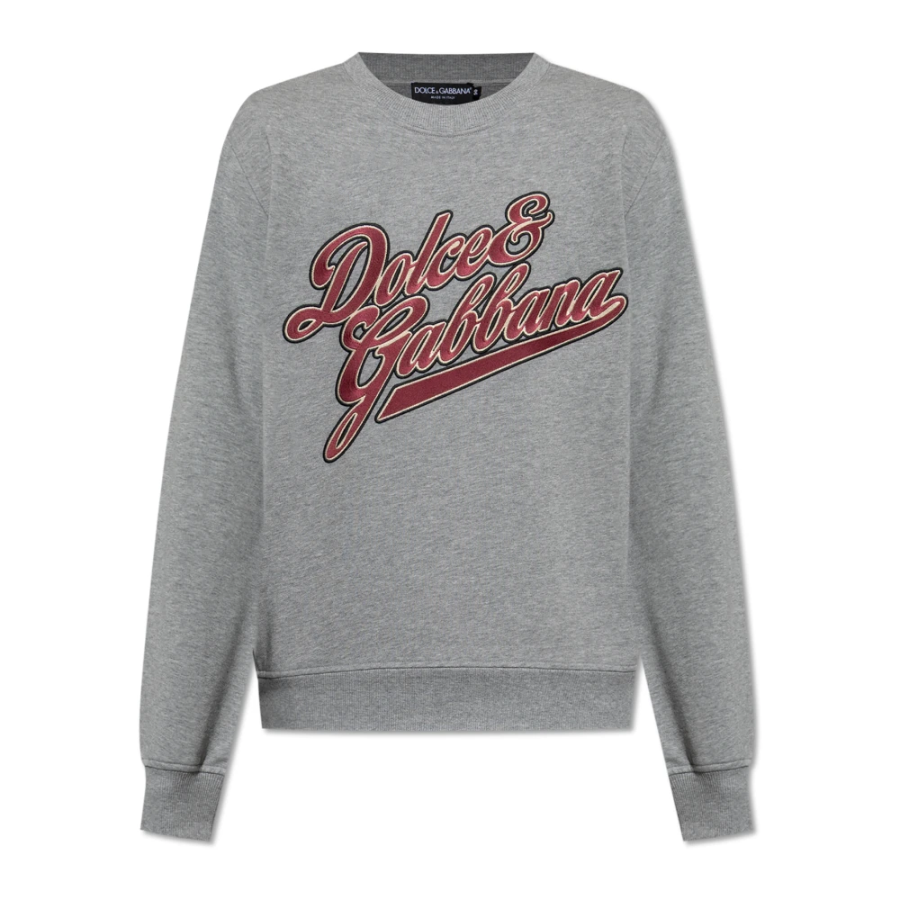 Dolce & Gabbana Men's Gray Sweatshirt With Logo - Sweatshirts - M - Sweatshirts & Hoodies