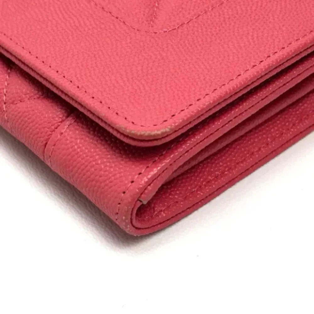 Chanel Vintage Pre-owned Leather wallets Pink Dames
