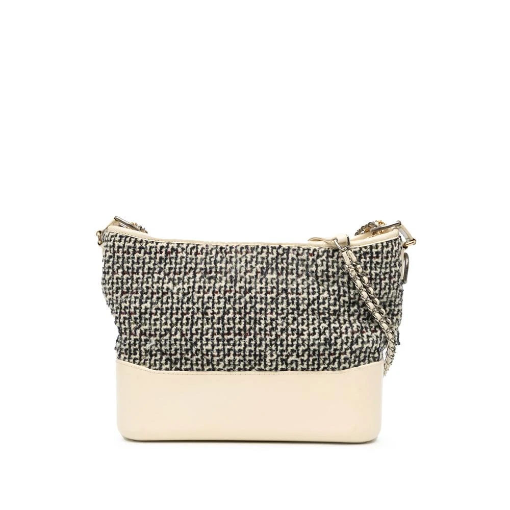 Chanel Vintage Women's Beige Pre-Owned Tweed Crossbody Bag
