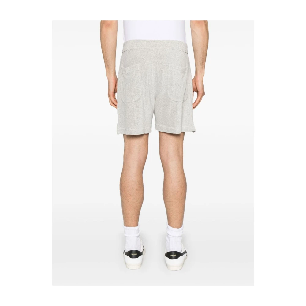 Tom Ford Lichtgrijze Elastische Trekkoord Shorts Gray Heren