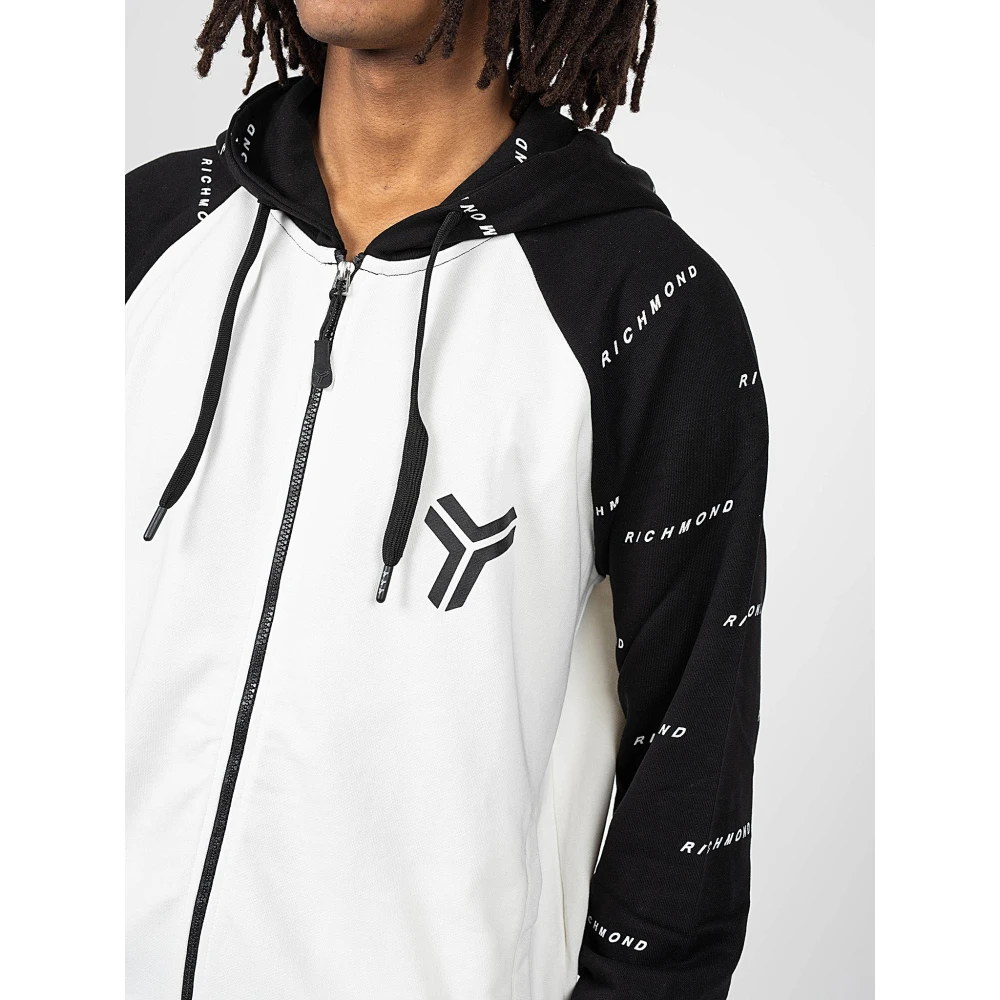 John Richmond Sport Hoodie met Verstelbare Capuchon en Rits Black Heren